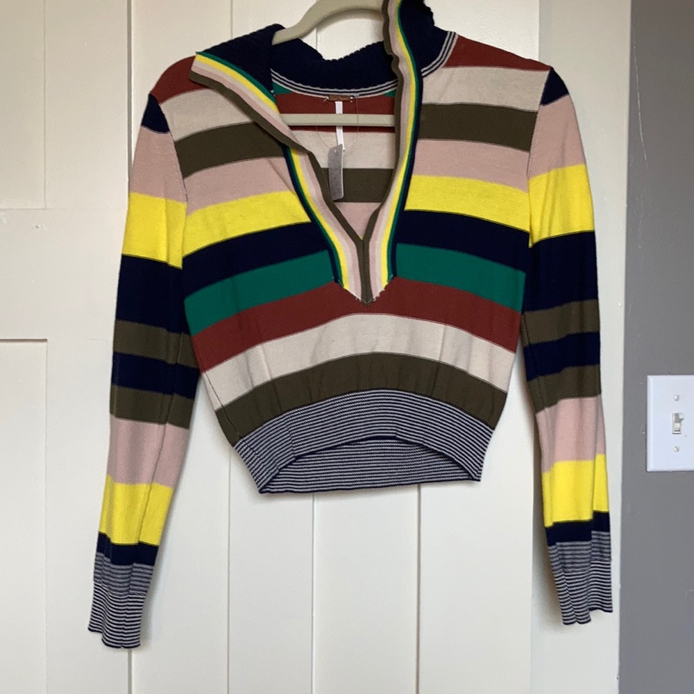 NWT Free People Colorful Striped Sweater